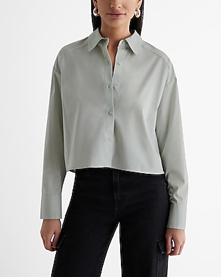 Poplin Cropped Boyfriend Portofino Shirt