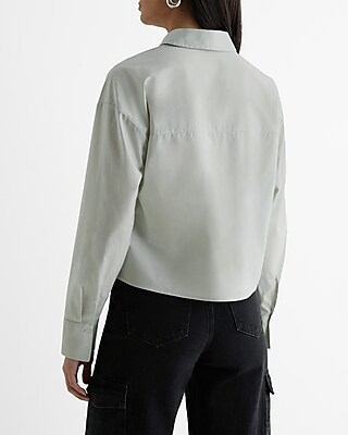 Poplin Cropped Boyfriend Portofino Shirt
