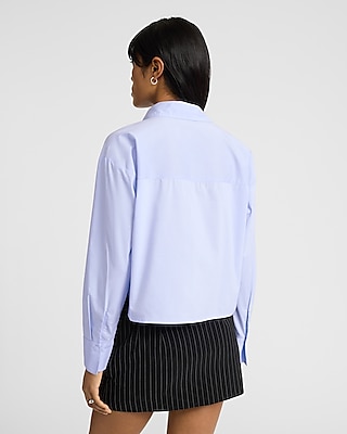 Poplin Cropped Boyfriend Portofino Shirt