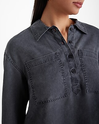 Half Button Up Front Pocket Shirt - image 2