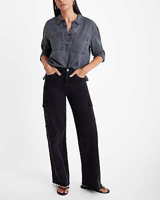 Half Button Up Front Pocket Shirt - image 5