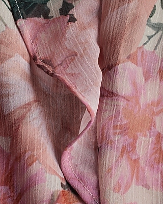 RUFFLE FRONT RELAXED PORTOFINO AO DIGITAL KARINA FLORAL 9710555:PRINT-PINK:L