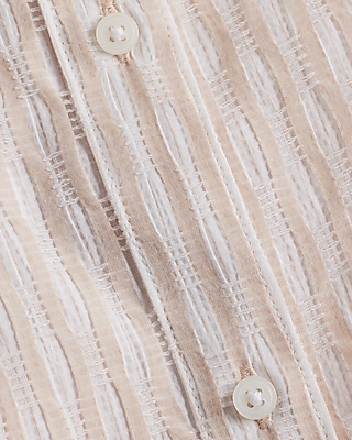 Textured Pinstripe Boyfriend Portofino Shirt