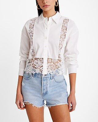 EX CROPPED LACE BF PORTOFINO 9710583:PITCH BLACK:M