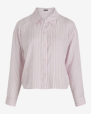 Pinstripe Cropped Boyfriend Portofino Shirt