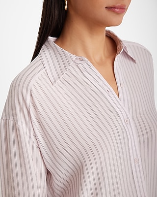 Pinstripe Cropped Boyfriend Portofino Shirt