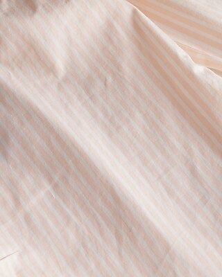 Poplin Striped One Shoulder Draped Top