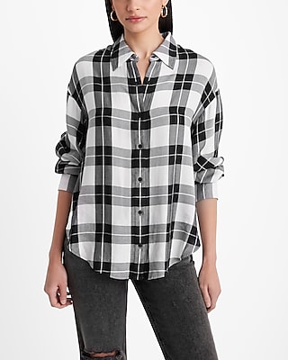 Plaid Boyfriend Portofino Shirt | Express