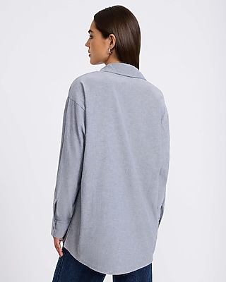 Pinstripe Double Pocket Oversized Shirt