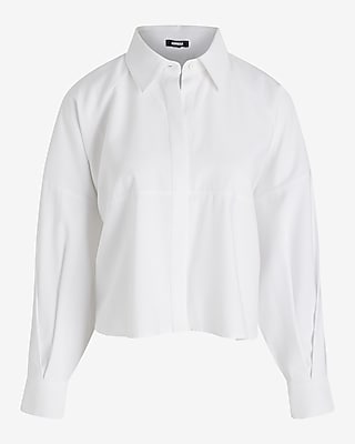 Cropped Oversized Button Up Shirt