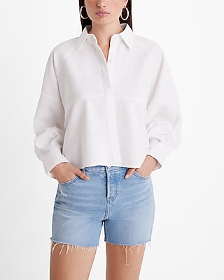 Cropped Oversized Button Up Shirt