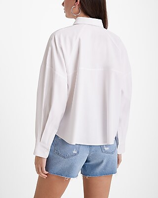 Cropped Oversized Button Up Shirt