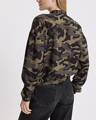 Camo Cargo Pocket Elastic Bottom Shacket