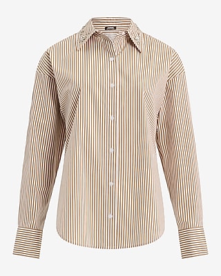 Striped Embellished Collar Boyfriend Portofino Shirt