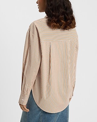 Striped Embellished Collar Boyfriend Portofino Shirt