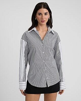Contrast Striped Boyfriend Portofino Shirt