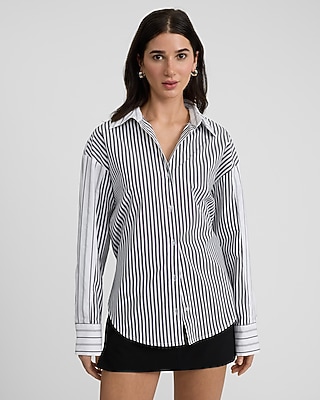 Contrast Striped Boyfriend Portofino Shirt