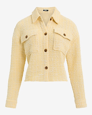 Boucle Double Pocket Cropped Shacket - image 5