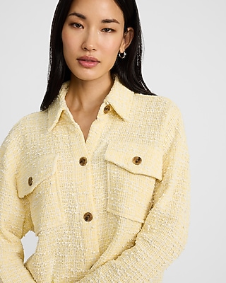 Boucle Double Pocket Cropped Shacket - image 3