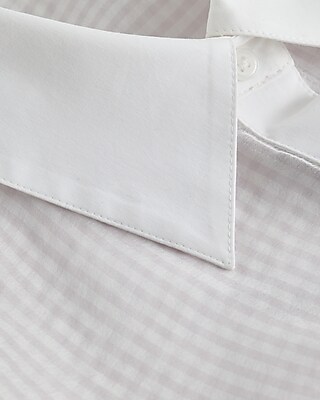 Sheer Striped Cropped Boyfriend Portofino Shirt