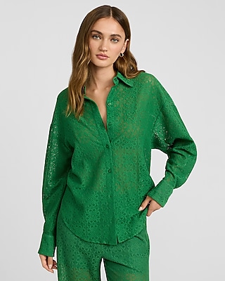 Tile Lace Boyfriend Portofino Shirt