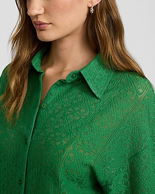 Tile Lace Boyfriend Portofino Shirt