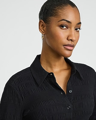 Textured Fitted Essential Shirt