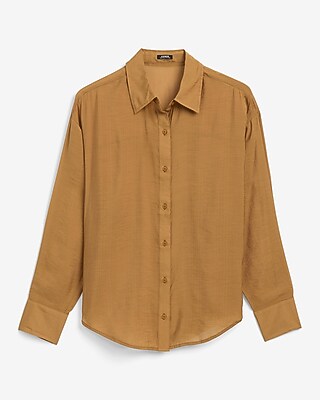 Crinkled Rayon Boyfriend Shirt