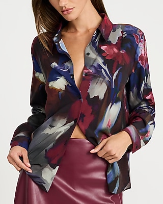 Abstract Floral Portofino Shirt