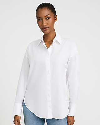 Cotton Oversized Cinch Sleeve Shirt