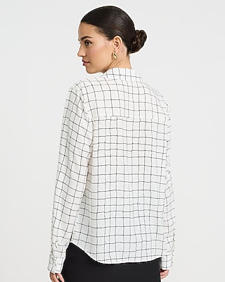 Plaid Rolled Sleeve Portofino Shirt