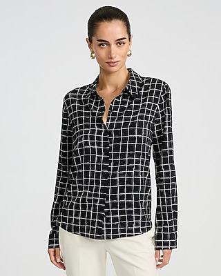 Plaid Rolled Sleeve Portofino Shirt