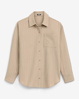 Striped Single Pocket Boyfriend Shirt