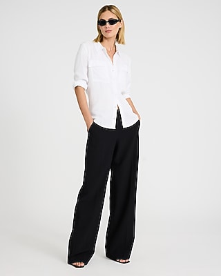 Twill Double Flap Pocket Rolled Sleeve Utility Portofino Shirt
