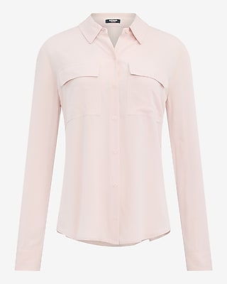 Twill Double Flap Pocket Rolled Sleeve Utility Portofino Shirt