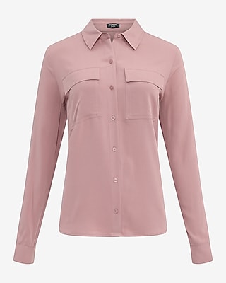 Twill Double Flap Pocket Rolled Sleeve Utility Portofino Shirt