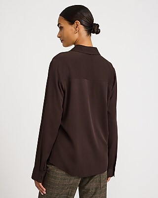 Twill Double Flap Pocket Rolled Sleeve Utility Portofino Shirt - thumbnail 2