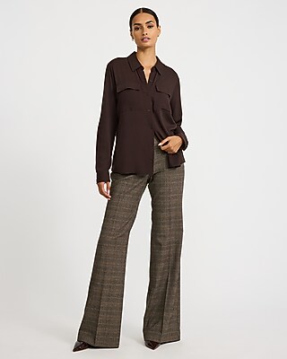 Twill Double Flap Pocket Rolled Sleeve Utility Portofino Shirt - thumbnail 3