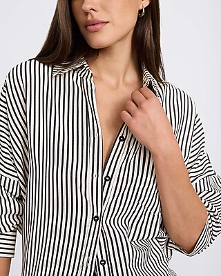 Striped Oversized Shirt | Express