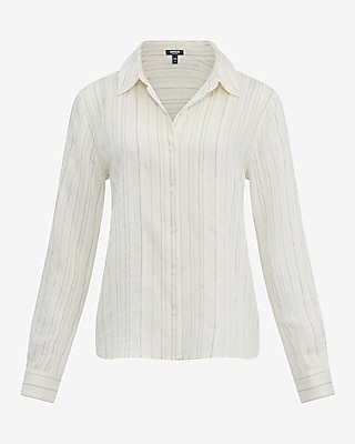 Long Sleeve Textured Striped Portofino Shirt