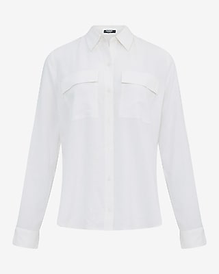 Linen-Blend Double Flap Pocket Utility Portofino Shirt