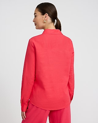 Linen-Blend Double Flap Pocket Utility Portofino Shirt