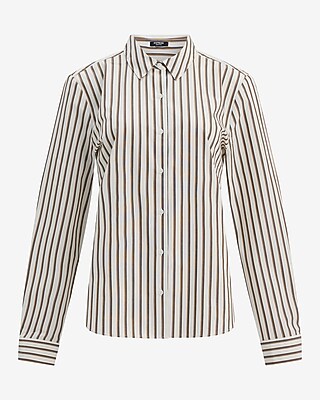 Stretch Cotton Poplin Striped Portofino Shirt