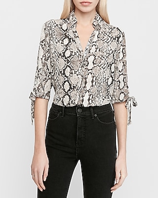 express snake print blouse