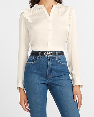 ruffle shoulder shirt