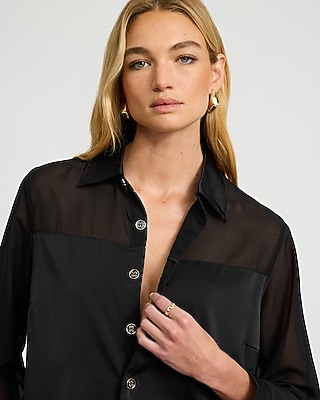 Mixed Media Oversized Shirt