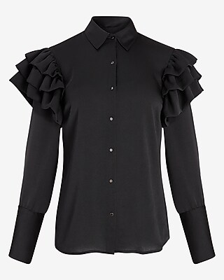 ruffle button up blouse