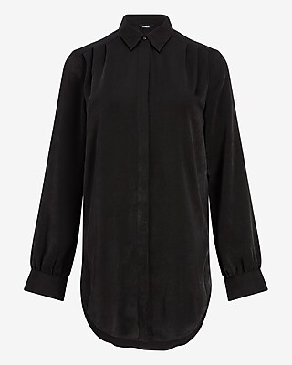 Pleated Shoulder Relaxed Tunic Portofino Shirt