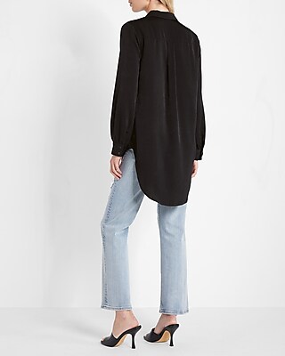 Pleated Shoulder Relaxed Tunic Portofino Shirt