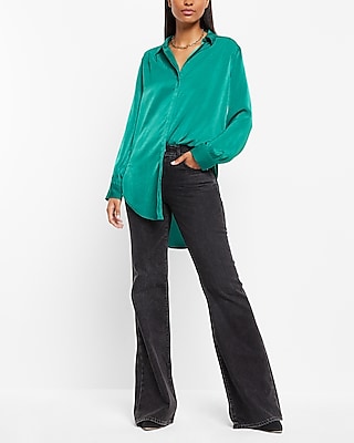 Pleated Shoulder Relaxed Tunic Portofino Shirt